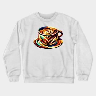 Geometric Brew: Coffee Lover's Artistic Cup Crewneck Sweatshirt